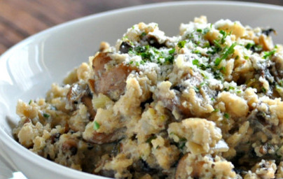 LCHF »rižota« iz cvetače in šitake gobic